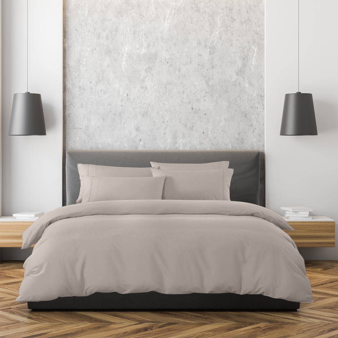 Royal Comfort 1500 Thread Count 6 Piece Cotton Rich Bedroom Collection Set - Queen - Stone-Home &amp; Garden &gt; Bedding-PEROZ Accessories