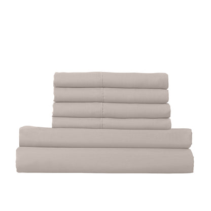 Royal Comfort 1500 Thread Count 6 Piece Cotton Rich Bedroom Collection Set - Queen - Stone-Home &amp; Garden &gt; Bedding-PEROZ Accessories