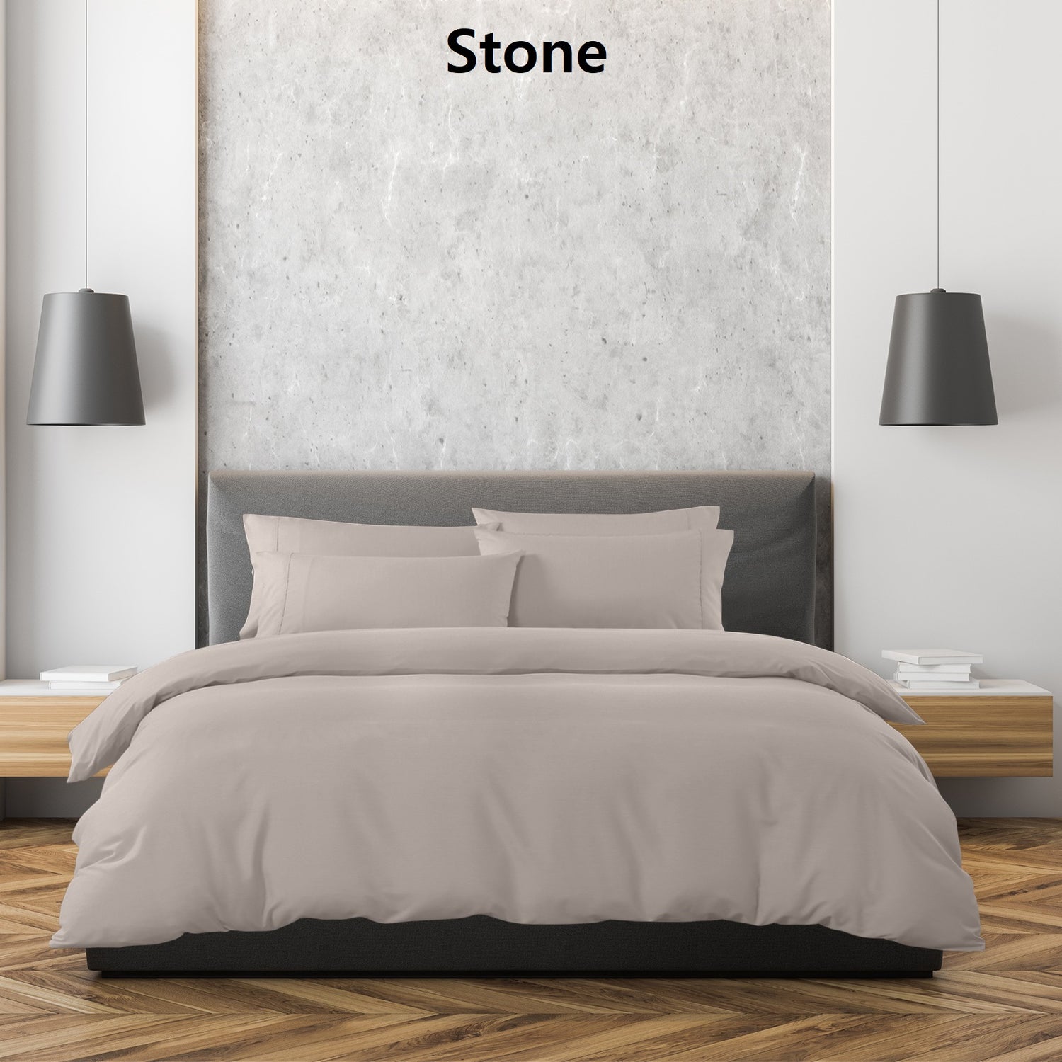 Royal Comfort 1500 Thread Count 6 Piece Cotton Rich Bedroom Collection Set - Queen - Stone-Home &amp; Garden &gt; Bedding-PEROZ Accessories