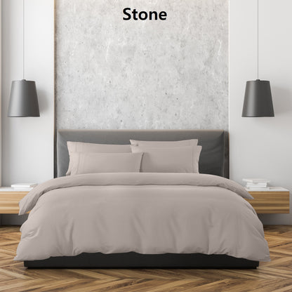 Royal Comfort 1500 Thread Count 6 Piece Cotton Rich Bedroom Collection Set - Queen - Stone-Home &amp; Garden &gt; Bedding-PEROZ Accessories
