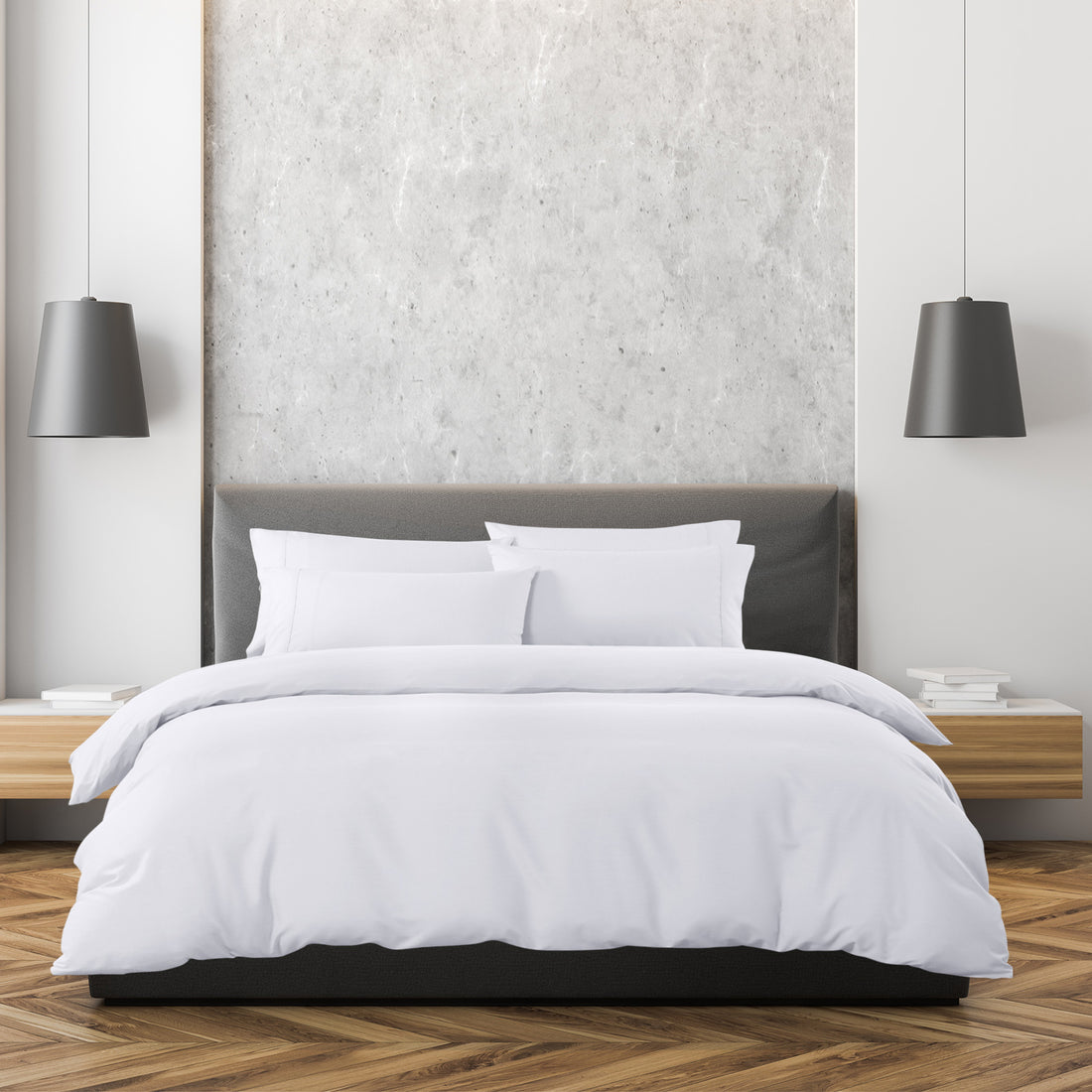 Royal Comfort 1500 Thread Count 6 Piece Cotton Rich Bedroom Collection Set - King - White-Home & Garden > Bedding-PEROZ Accessories