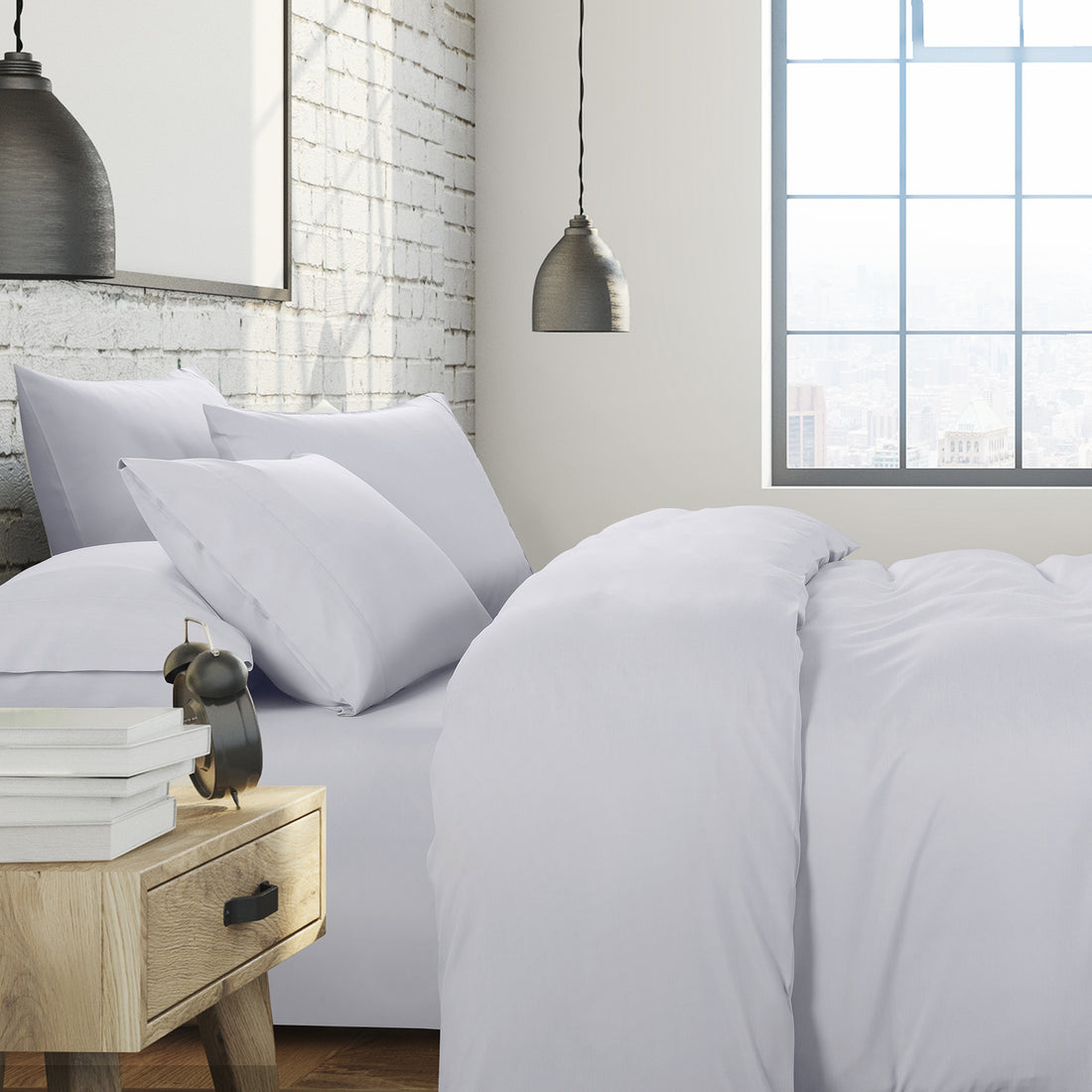 Royal Comfort 1500 Thread Count 6 Piece Cotton Rich Bedroom Collection Set - King - White-Home &amp; Garden &gt; Bedding-PEROZ Accessories