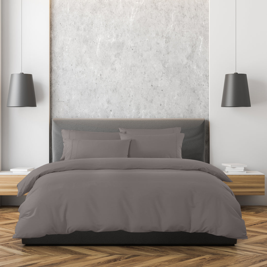 Royal Comfort 1500 Thread Count 6 Piece Cotton Rich Bedroom Collection Set - King - Dusk Grey-Home &amp; Garden &gt; Bedding-PEROZ Accessories