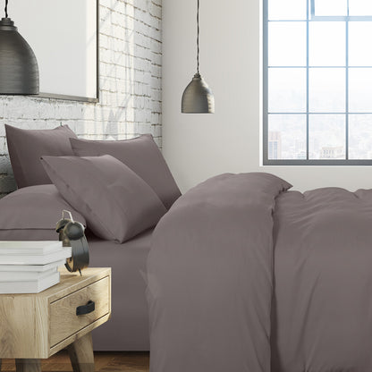 Royal Comfort 1500 Thread Count 6 Piece Cotton Rich Bedroom Collection Set - King - Dusk Grey-Home &amp; Garden &gt; Bedding-PEROZ Accessories