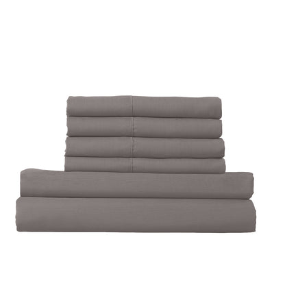 Royal Comfort 1500 Thread Count 6 Piece Cotton Rich Bedroom Collection Set - King - Dusk Grey-Home &amp; Garden &gt; Bedding-PEROZ Accessories