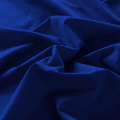 Royal Comfort Vintage Washed 100% Cotton Sheet Set Fitted Flat Sheet Pillowcases - Single - Royal Blue-Home &amp; Garden &gt; Bedding-PEROZ Accessories