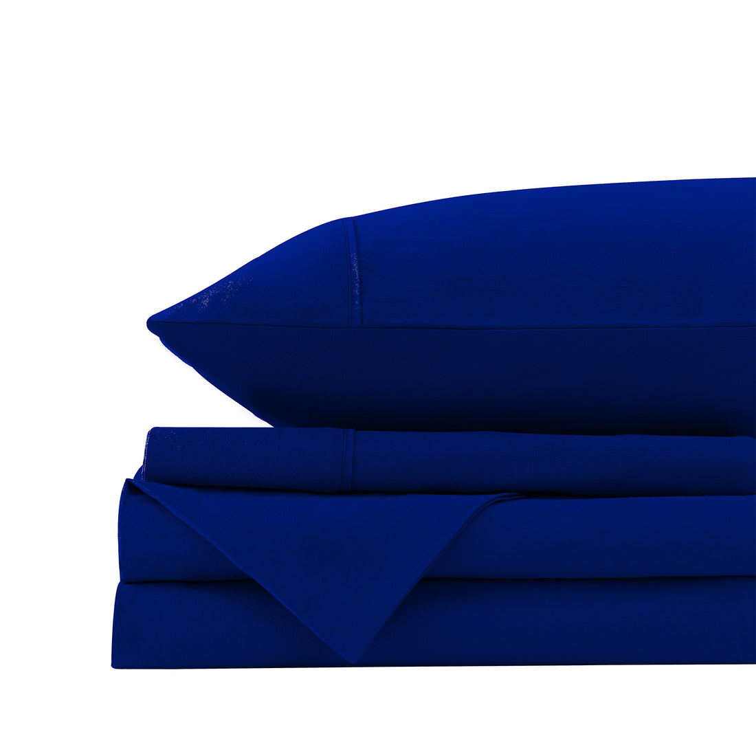 Royal Comfort Vintage Washed 100% Cotton Sheet Set Fitted Flat Sheet Pillowcases - Single - Royal Blue-Home &amp; Garden &gt; Bedding-PEROZ Accessories
