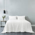 Royal Comfort Vintage Washed 100% Cotton Sheet Set Fitted Flat Sheet Pillowcases - Double - White-Bed Sheets-PEROZ Accessories