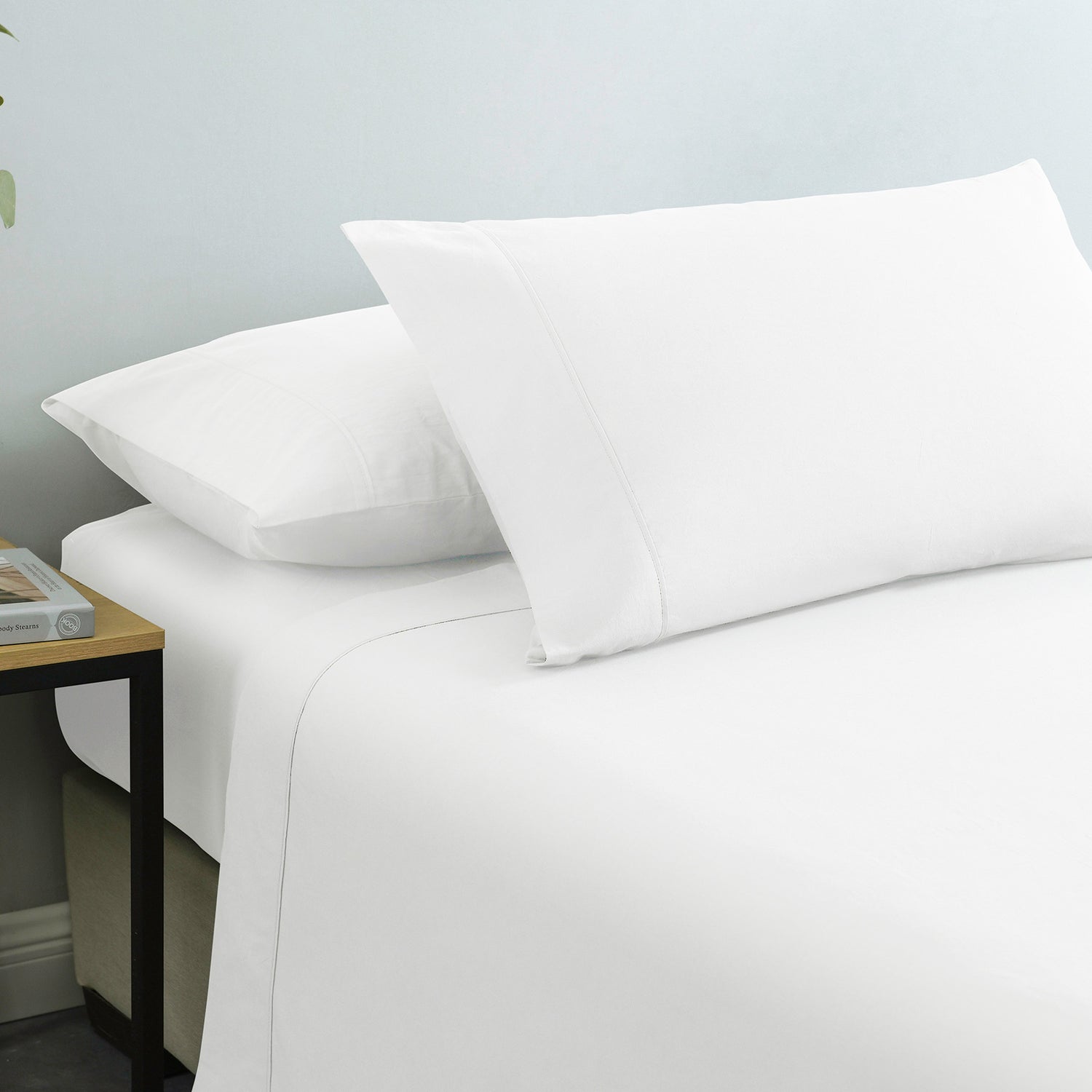 Royal Comfort Vintage Washed 100% Cotton Sheet Set Fitted Flat Sheet Pillowcases - Double - White-Bed Sheets-PEROZ Accessories