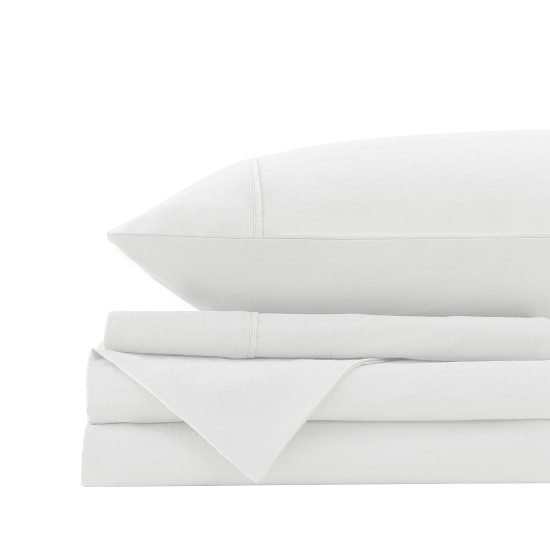Royal Comfort Vintage Washed 100% Cotton Sheet Set Fitted Flat Sheet Pillowcases - King - White-Bed Sheets-PEROZ Accessories
