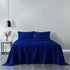 Royal Comfort Vintage Washed 100% Cotton Sheet Set Fitted Flat Sheet Pillowcases - King - Royal Blue-Home & Garden > Bedding-PEROZ Accessories