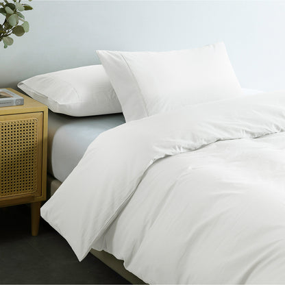 Royal Comfort Vintage Washed 100% Cotton Quilt Cover Set Bedding Ultra Soft - Queen - White-Home &amp; Garden &gt; Bedding-PEROZ Accessories