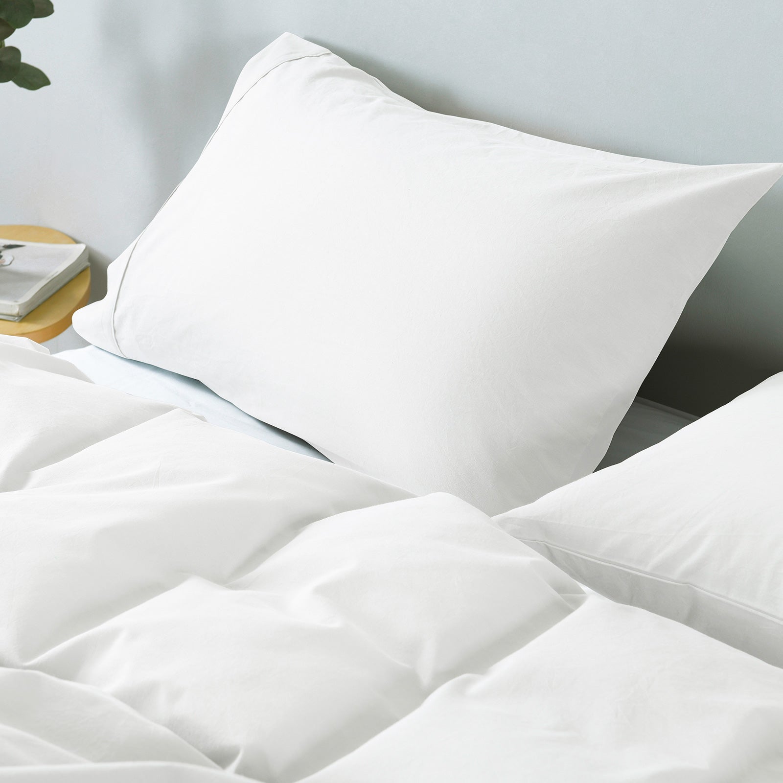 Royal Comfort Vintage Washed 100% Cotton Quilt Cover Set Bedding Ultra Soft - Queen - White-Home &amp; Garden &gt; Bedding-PEROZ Accessories