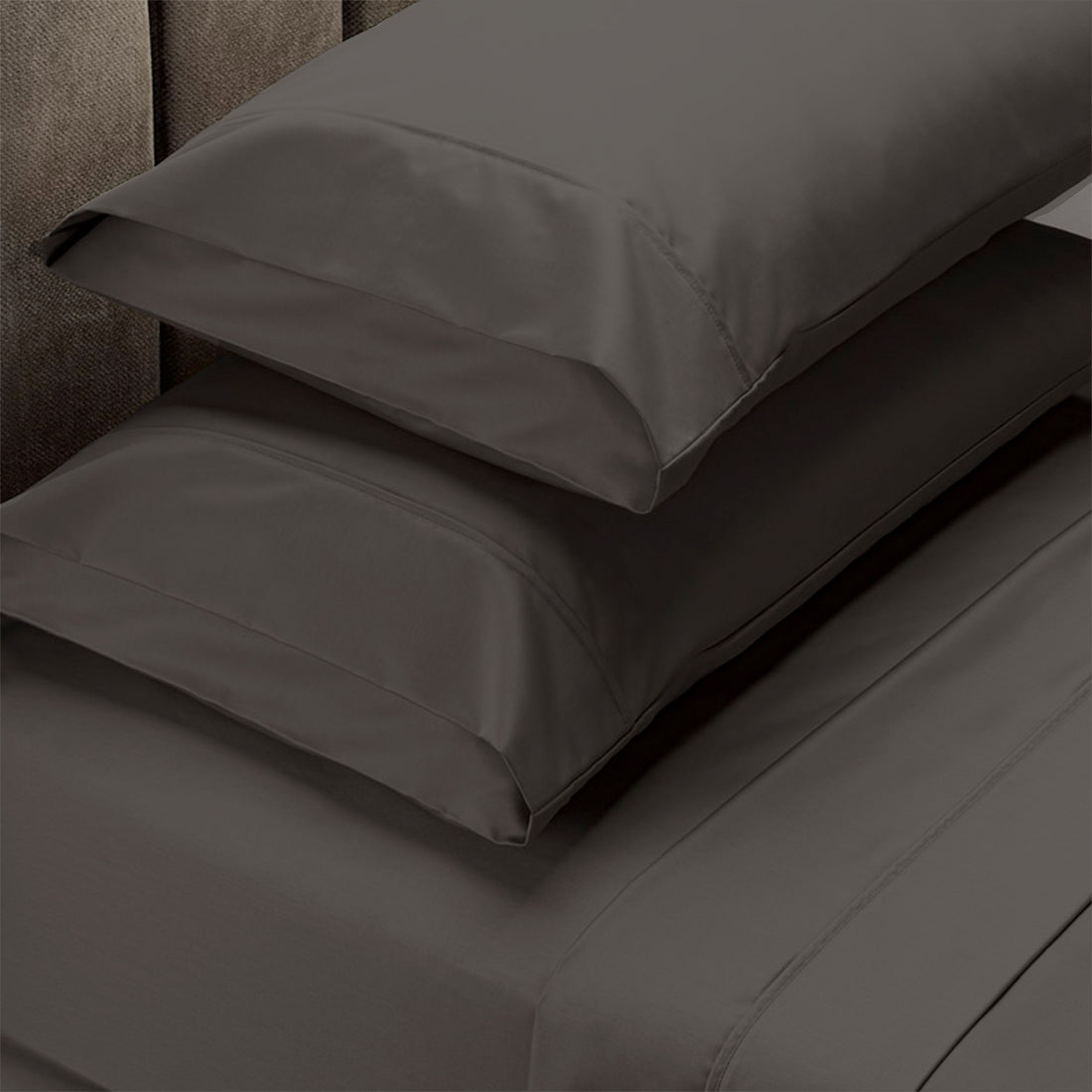 Royal Comfort 4 Piece 1500TC Sheet Set And Goose Feather Down Pillows 2 Pack Set - Queen - Stone-Home &amp; Garden &gt; Bedding-PEROZ Accessories