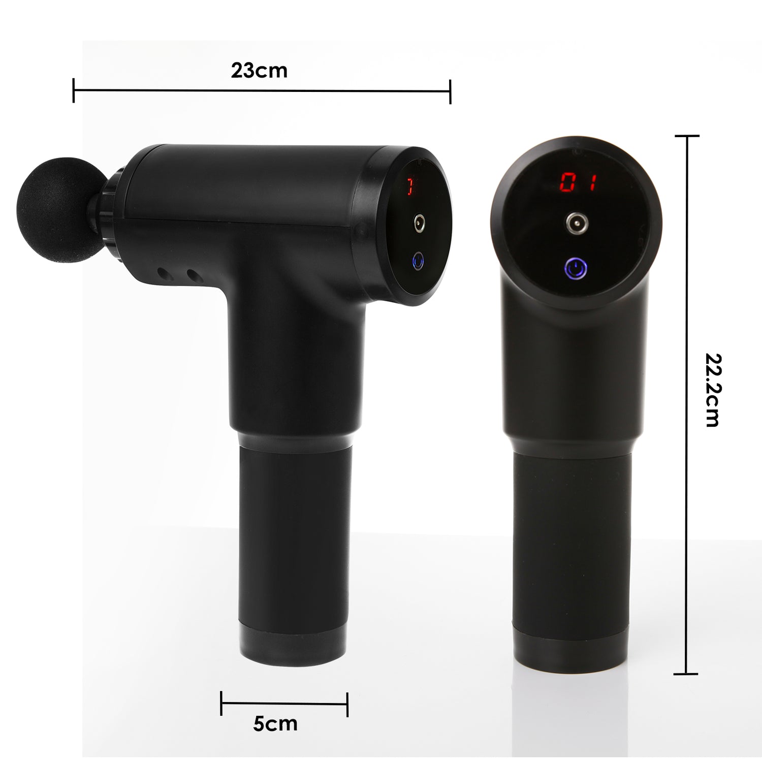 FitSmart LCD Display 6 Level Vibration Therapy Device Massage Gun Black-Massagers-PEROZ Accessories