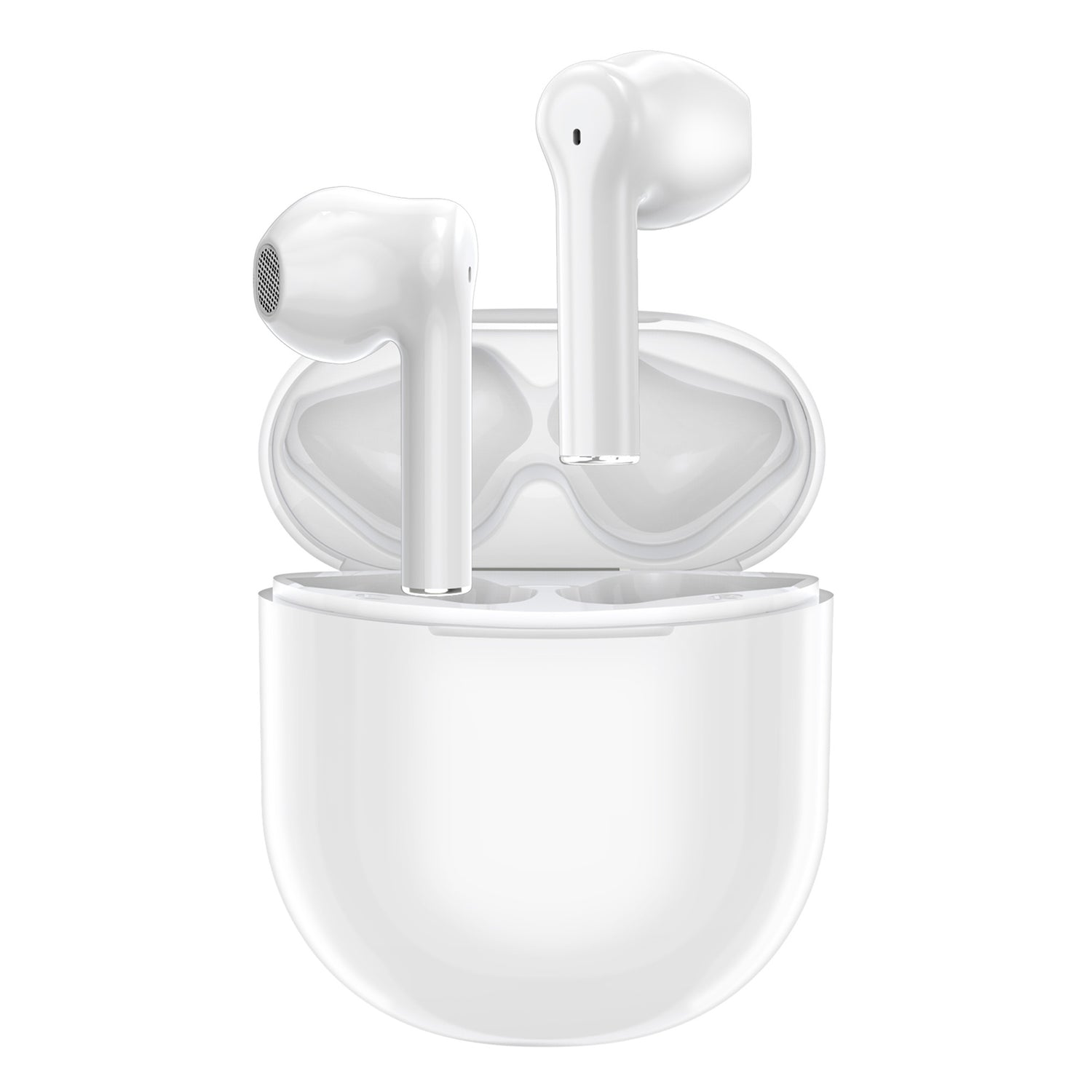 FitSmart Wireless Earbuds Earphones Bluetooth 5.0 For IOS Android In Built Mic - White-Headphones-PEROZ Accessories