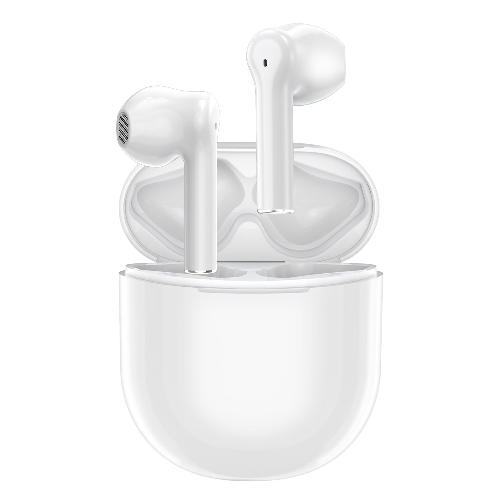 FitSmart Wireless Earbuds Earphones Bluetooth 5.0 For IOS Android In Built Mic - White-Headphones-PEROZ Accessories