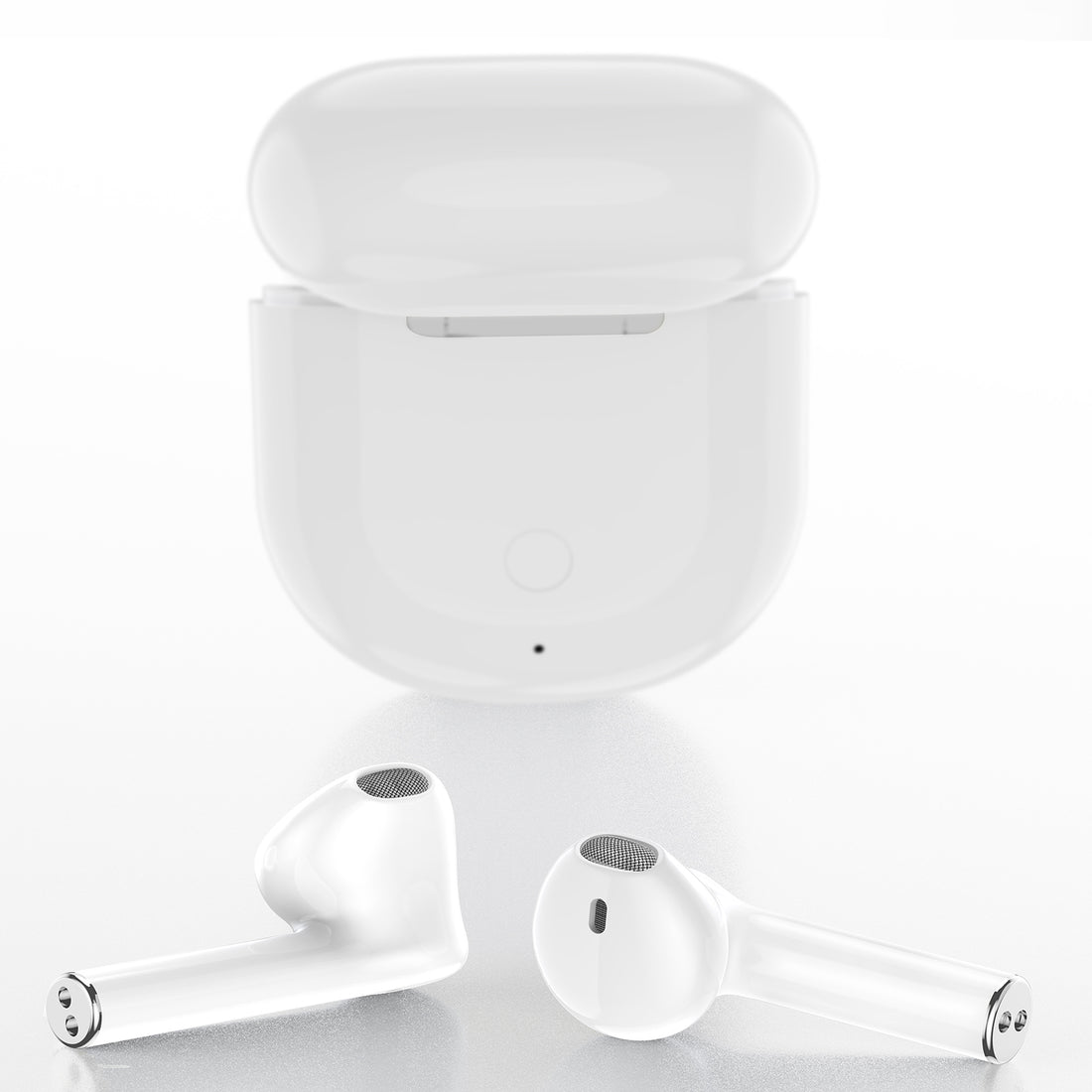 FitSmart Wireless Earbuds Earphones Bluetooth 5.0 For IOS Android In Built Mic - White-Headphones-PEROZ Accessories