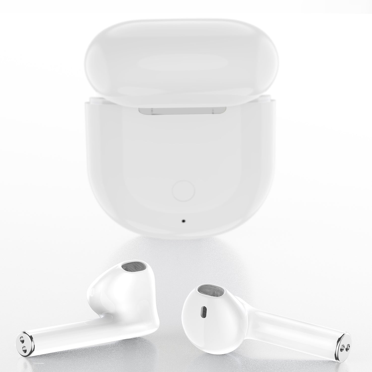 FitSmart Wireless Earbuds Earphones Bluetooth 5.0 For IOS Android In Built Mic - White-Headphones-PEROZ Accessories