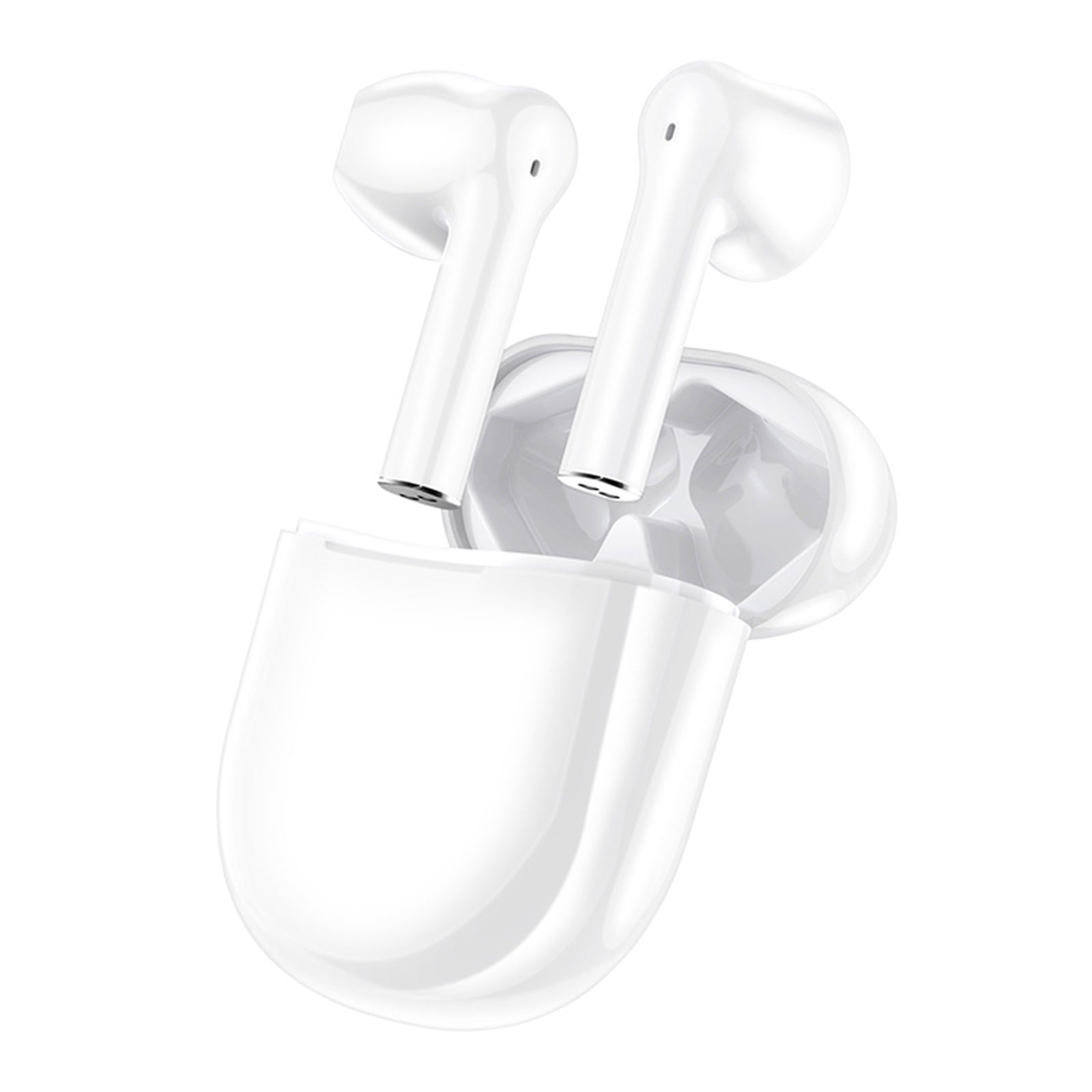 FitSmart Wireless Earbuds Earphones Bluetooth 5.0 For IOS Android In Built Mic - White-Headphones-PEROZ Accessories