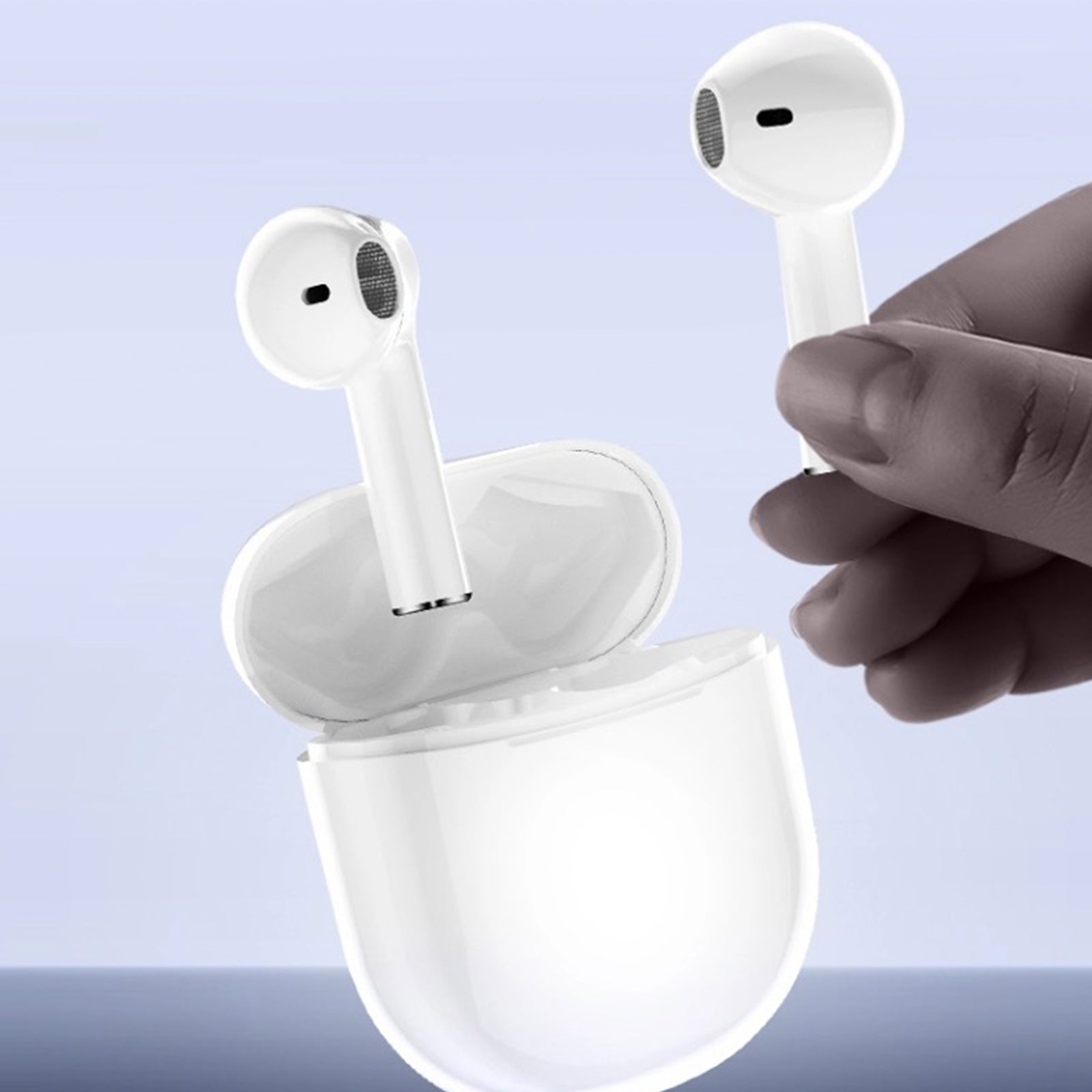 FitSmart Wireless Earbuds Earphones Bluetooth 5.0 For IOS Android In Built Mic - White-Headphones-PEROZ Accessories