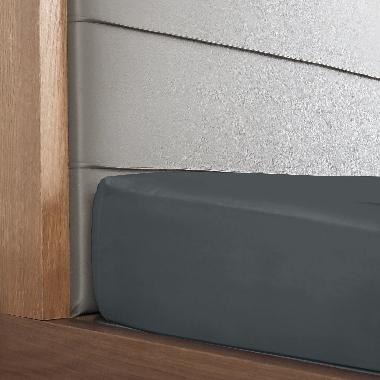 Royal Comfort 1000 Thread Count Fitted Sheet Cotton Blend Ultra Soft Bedding - King - Dark Grey-Home &amp; Garden &gt; Bedding-PEROZ Accessories