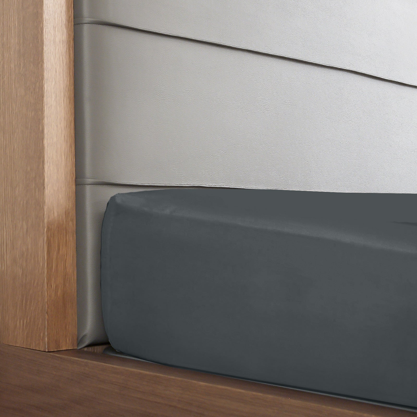 Royal Comfort 1000 Thread Count Fitted Sheet Cotton Blend Ultra Soft Bedding - King - Dark Grey-Home &amp; Garden &gt; Bedding-PEROZ Accessories