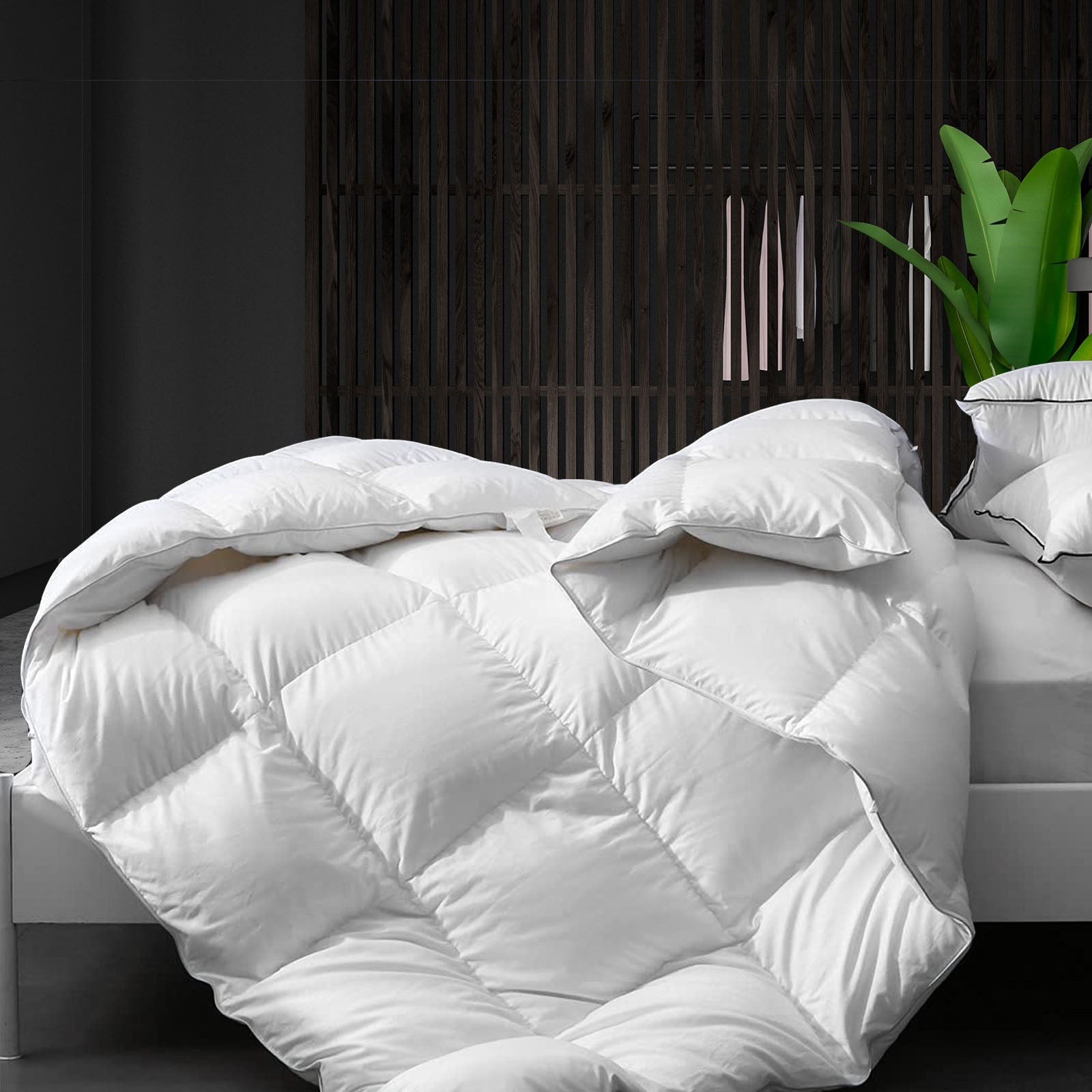 Royal Comfort Tencel Blend Quilt 300GSM Eco Friendly Breathable All Season - King - White-Home &amp; Garden &gt; Bedding-PEROZ Accessories
