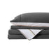Royal Comfort Hemp Braid Cotton Blend Quilt Cover Set Reverse Stripe Bedding - Queen - Charcoal-Home & Garden > Bedding-PEROZ Accessories