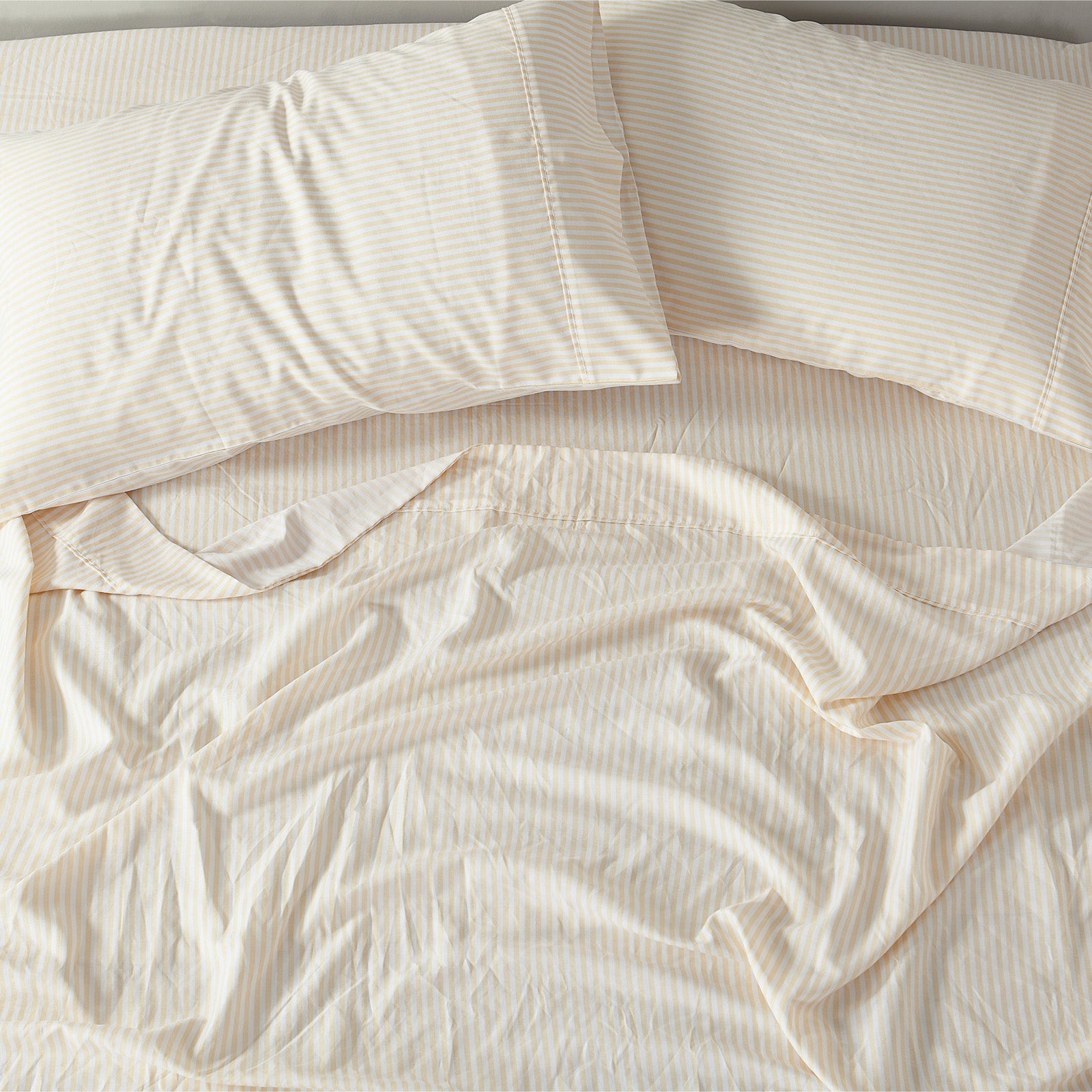 Royal Comfort Stripes Linen Blend Sheet Set Bedding Luxury Breathable Ultra Soft - Queen - Beige-Home &amp; Garden &gt; Bedding-PEROZ Accessories