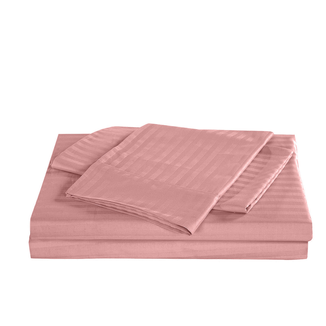 Royal Comfort Kensington 1200 Thread Count 100% Cotton Stripe Quilt Cover Set - Super King - Desert Rose-Home &amp; Garden &gt; Bedding-PEROZ Accessories