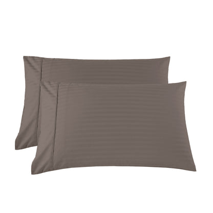 Royal Comfort Kensington 1200 Thread Count 100% Cotton Stripe Quilt Cover Set - King - Charcoal-Home &amp; Garden &gt; Bedding-PEROZ Accessories