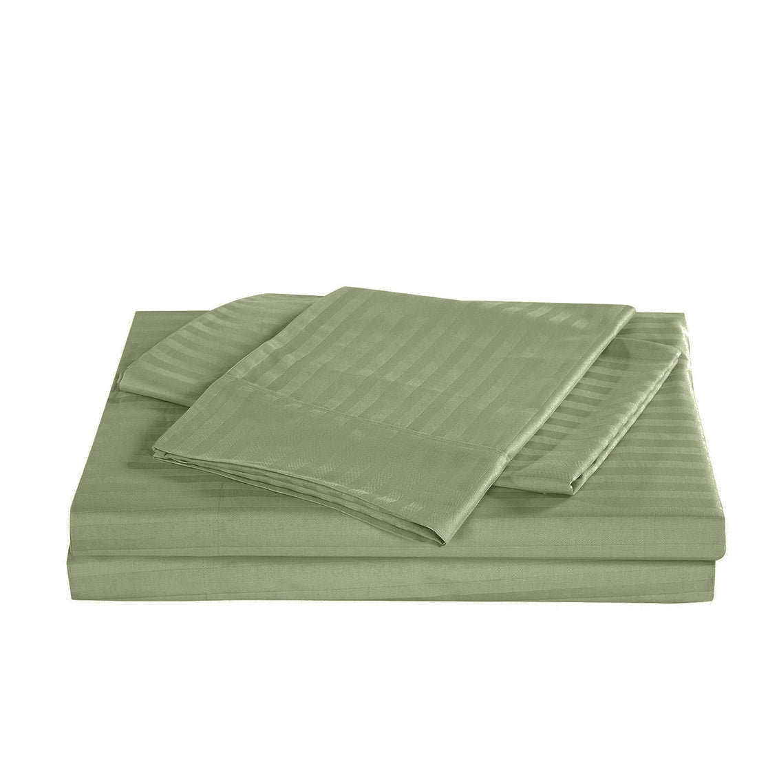 Royal Comfort Kensington 1200 Thread Count 100% Cotton Stripe Quilt Cover Set - Queen - Olive-Home &amp; Garden &gt; Bedding-PEROZ Accessories