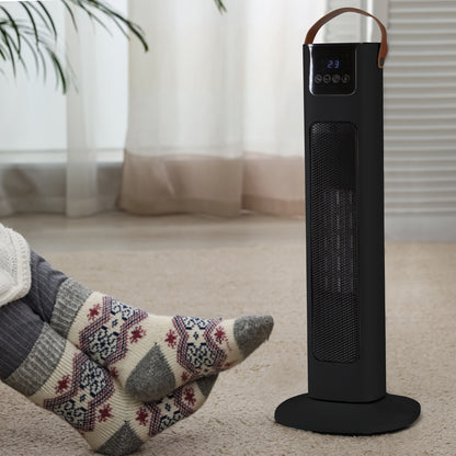 Pursonic Electric Ceramic Tower Heater Portable Oscillating Remote Control - Black-Appliances &gt; Heaters-PEROZ Accessories