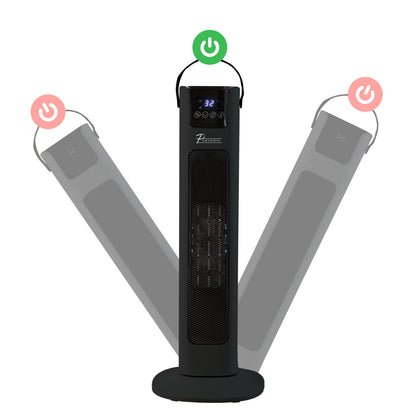 Pursonic Electric Ceramic Tower Heater Portable Oscillating Remote Control - Black-Appliances &gt; Heaters-PEROZ Accessories
