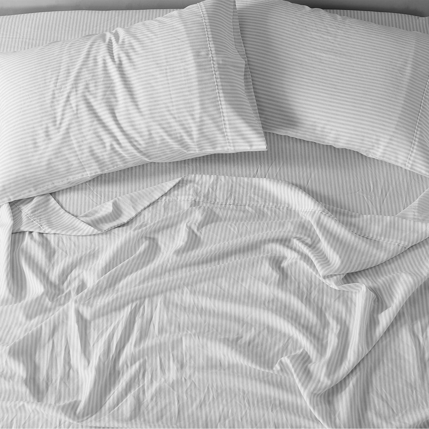 Royal Comfort Striped Flax Linen Blend Quilt Cover Set Soft Touch Bedding - Queen - Grey-Home &amp; Garden &gt; Bedding-PEROZ Accessories