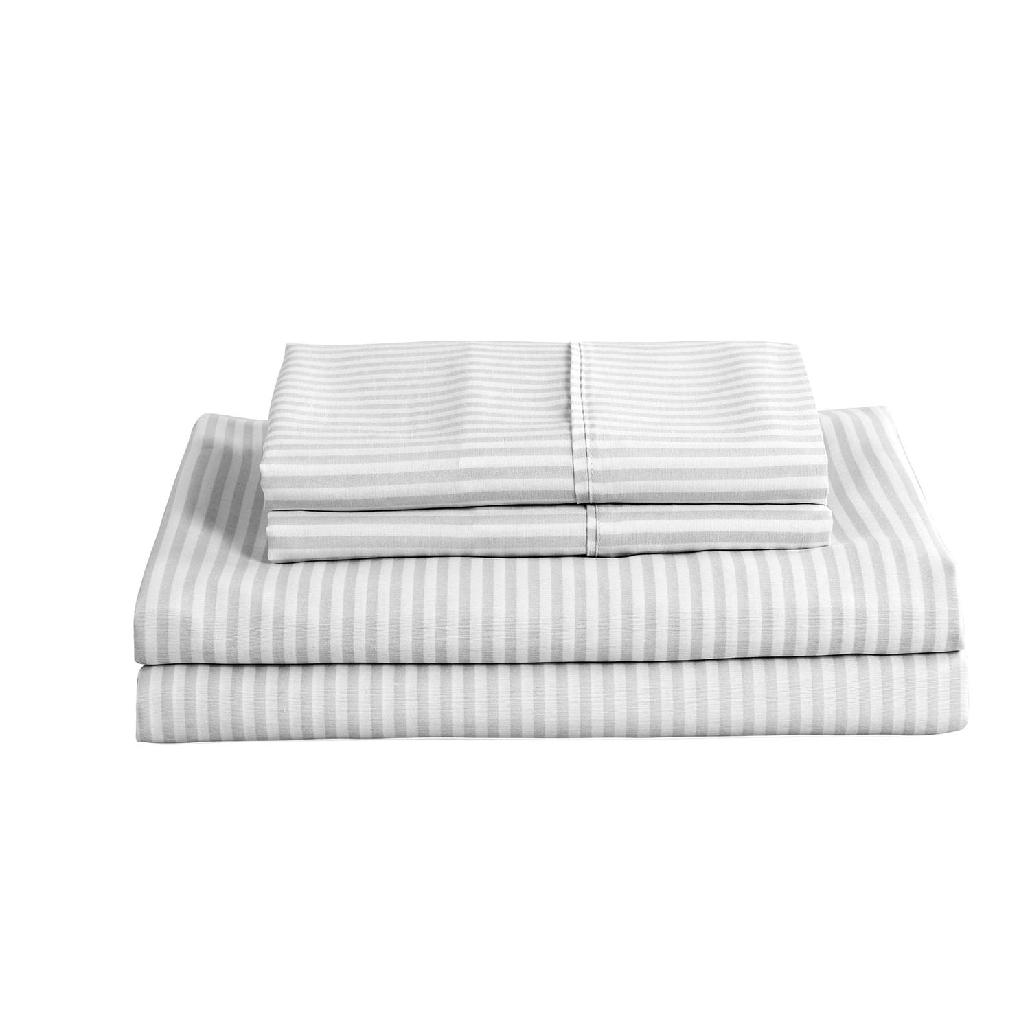 Royal Comfort Striped Flax Linen Blend Quilt Cover Set Soft Touch Bedding - Queen - Grey-Home &amp; Garden &gt; Bedding-PEROZ Accessories