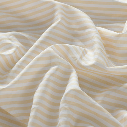 Royal Comfort Striped Flax Linen Blend Quilt Cover Set Soft Touch Bedding - King - Beige-Home &amp; Garden &gt; Bedding-PEROZ Accessories