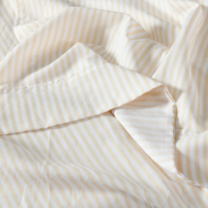 Royal Comfort Striped Flax Linen Blend Quilt Cover Set Soft Touch Bedding - King - Beige-Home &amp; Garden &gt; Bedding-PEROZ Accessories