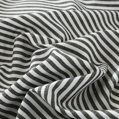 Royal Comfort Striped Flax Linen Blend Quilt Cover Set Soft Touch Bedding - King - Charcoal-Home &amp; Garden &gt; Bedding-PEROZ Accessories