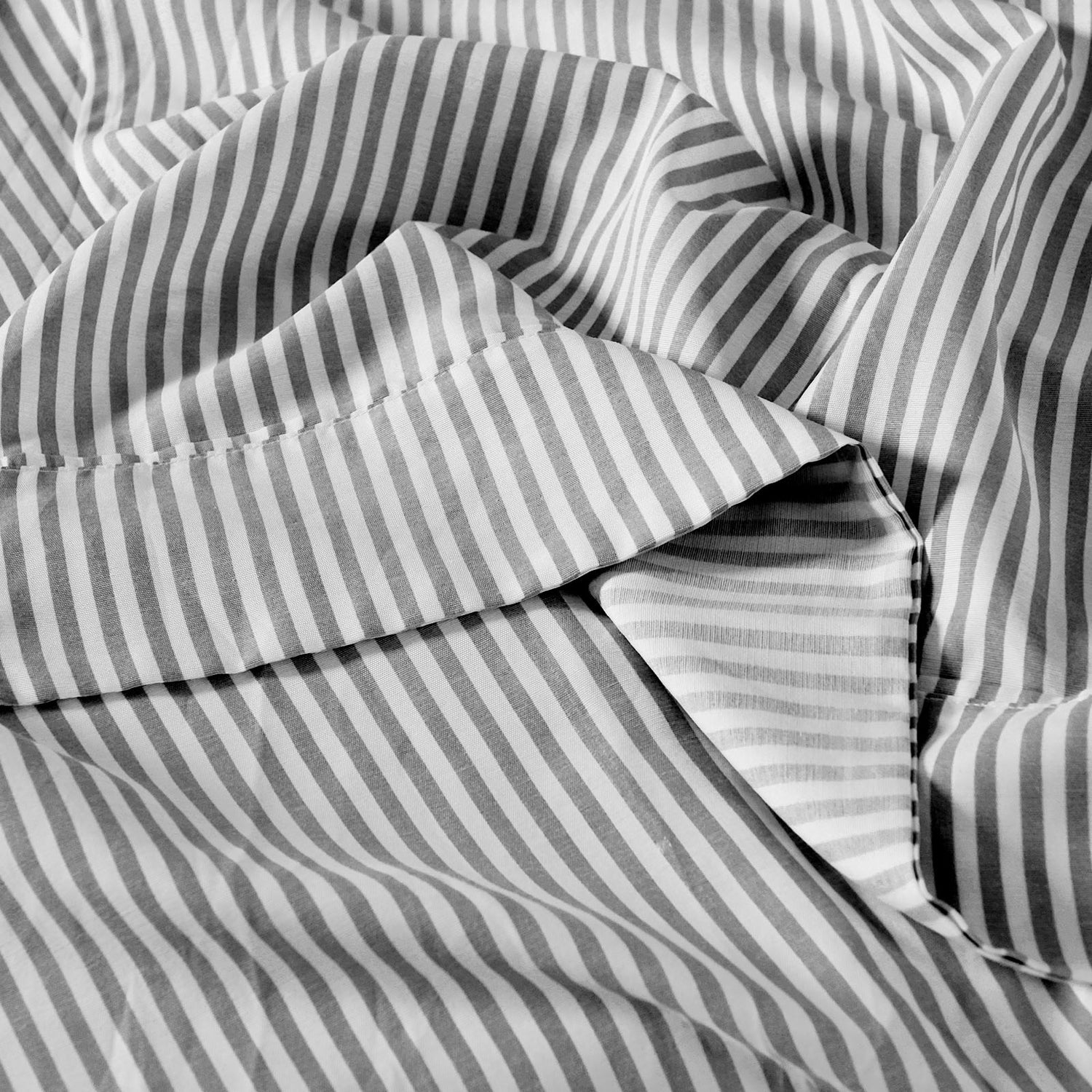 Royal Comfort Striped Flax Linen Blend Quilt Cover Set Soft Touch Bedding - King - Charcoal-Home &amp; Garden &gt; Bedding-PEROZ Accessories