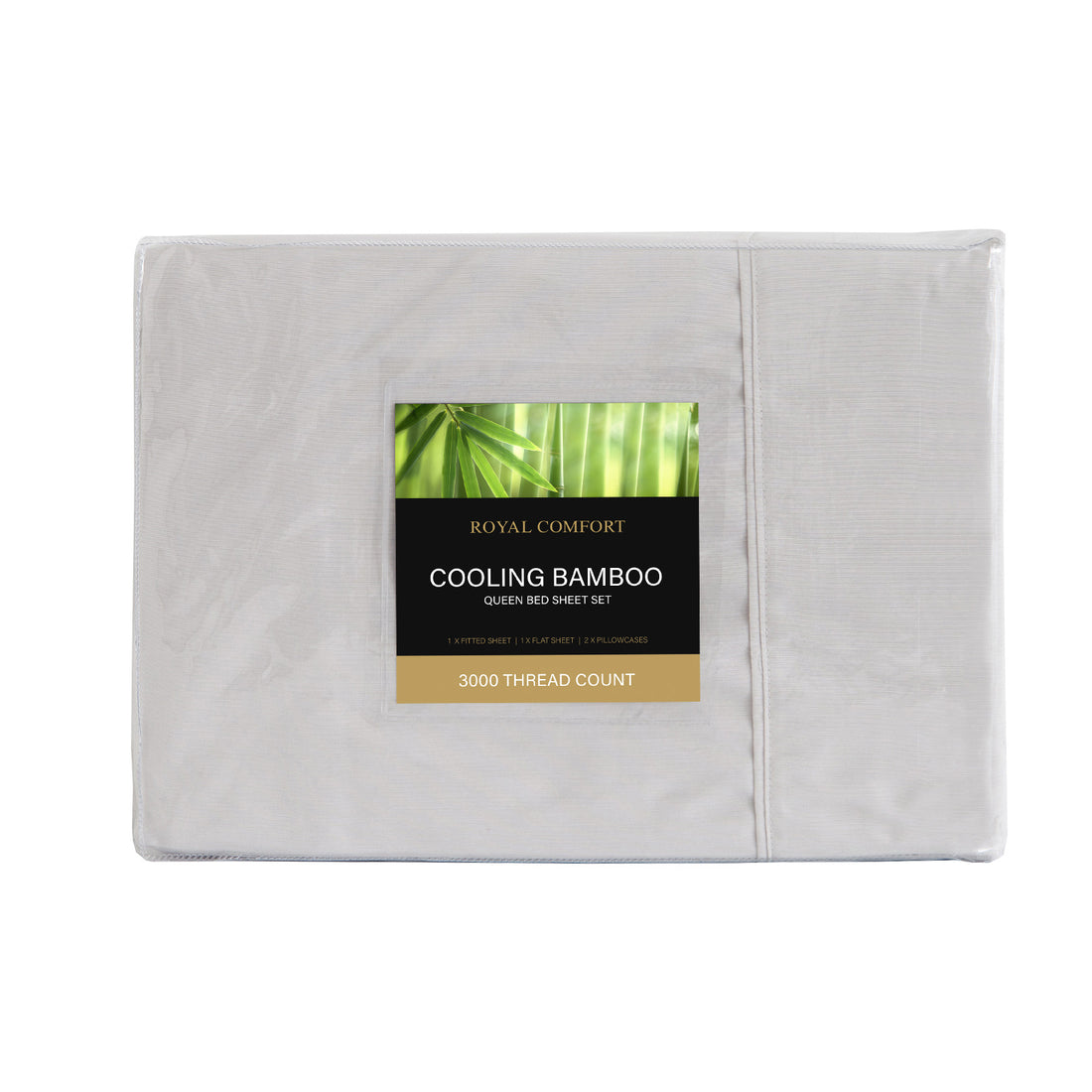 Royal Comfort 3000 Thread Count Bamboo Cooling Sheet Set - Queen - Mid Grey-Home &amp; Garden &gt; Bedding-PEROZ Accessories