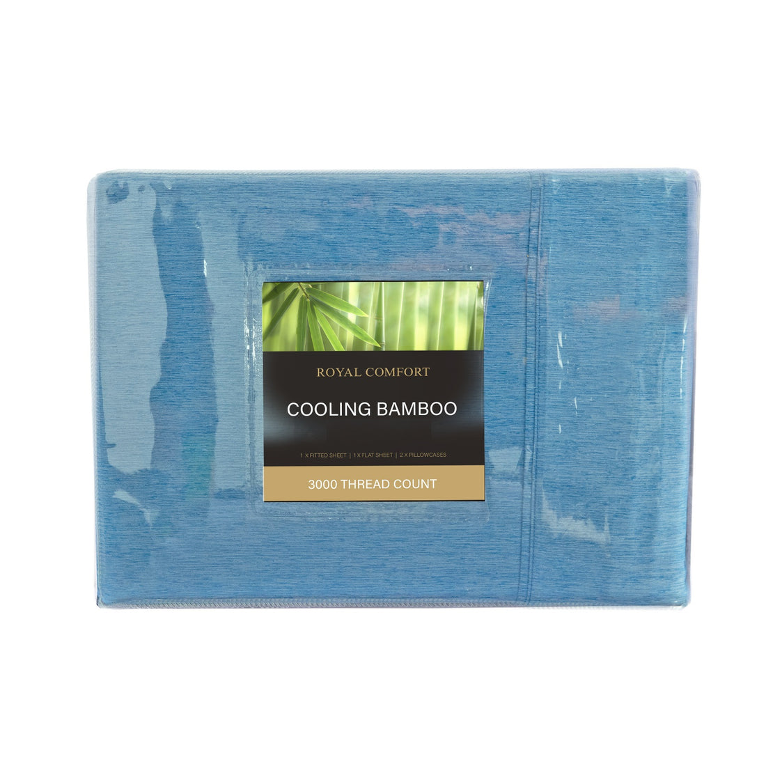 Royal Comfort 3000 Thread Count Bamboo Cooling Sheet Set - King - Denim-Home &amp; Garden &gt; Bedding-PEROZ Accessories