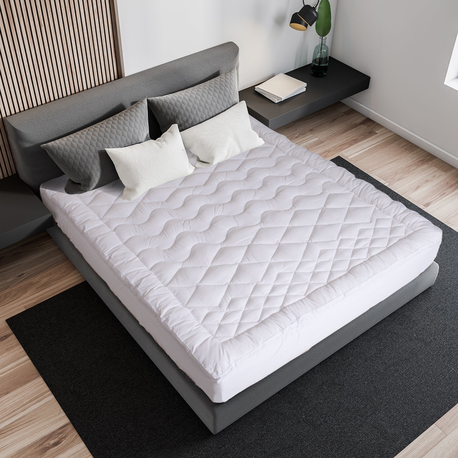 Royal Comfort 1200GSM Deluxe 7-Zone Mattress Topper Luxury Gusset Breathable - Single - White-Home &amp; Garden &gt; Bedding-PEROZ Accessories