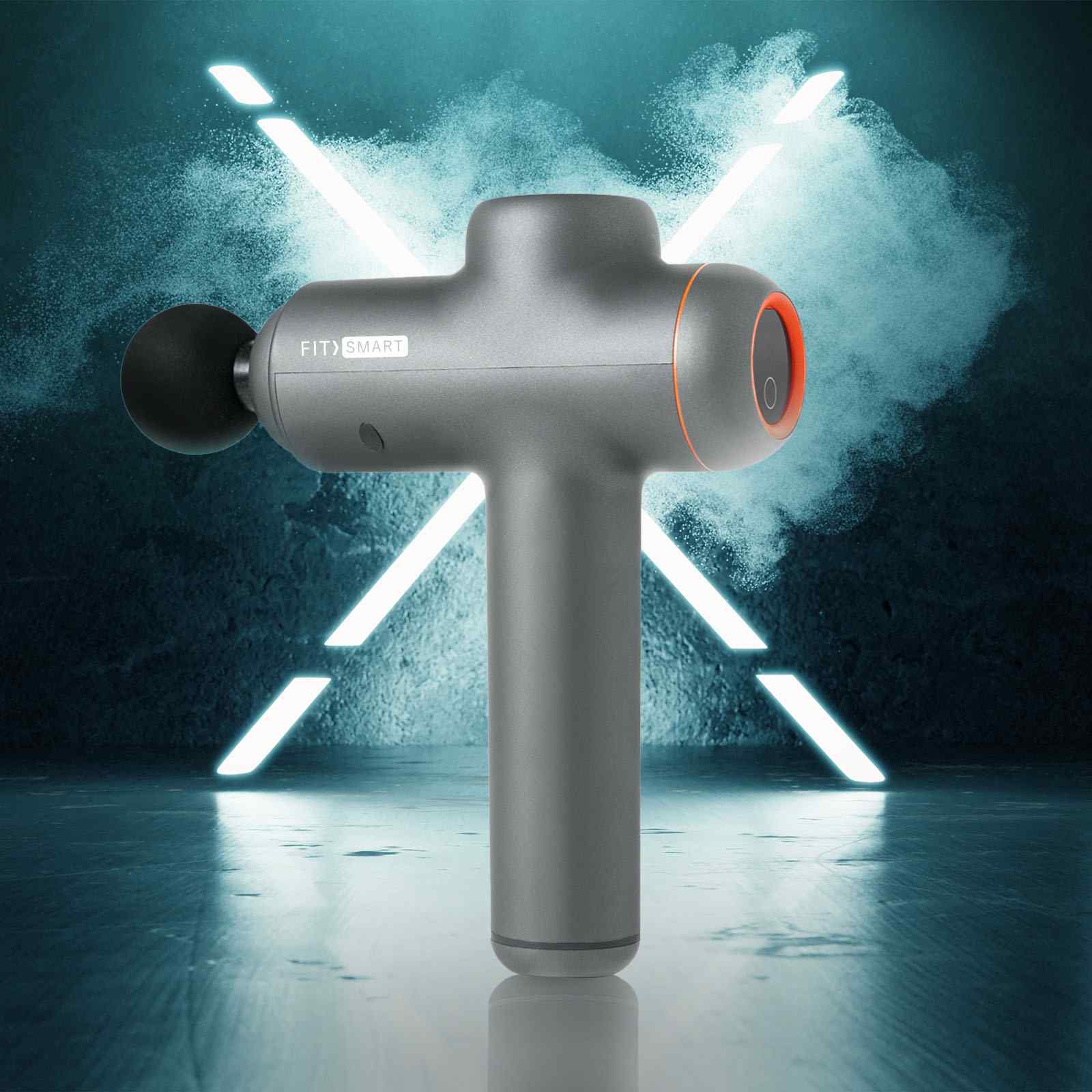 FitSmart LED Touch Screen POWER-X Vibration Therapy Device Massage Gun Grey-Massagers-PEROZ Accessories