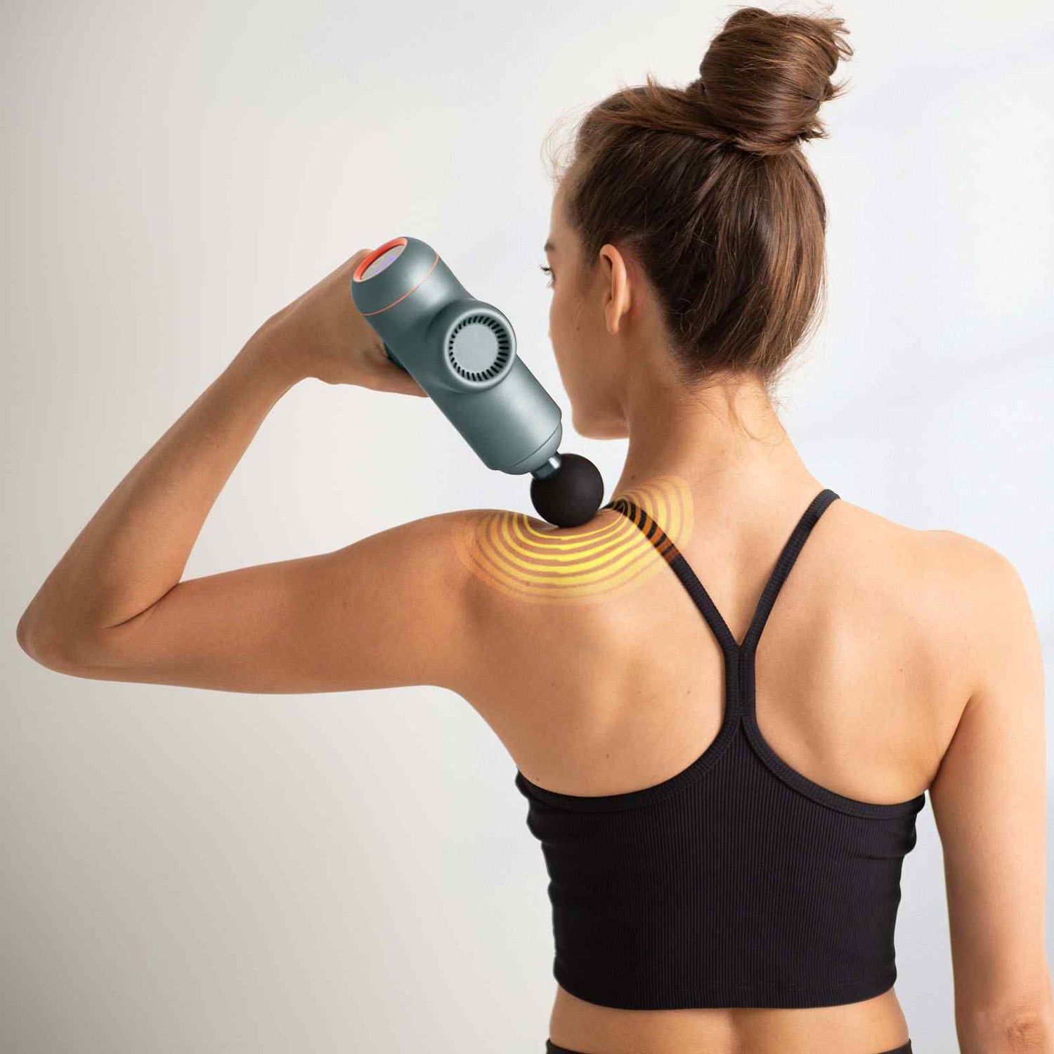 FitSmart LED Touch Screen POWER-X Vibration Therapy Device Massage Gun Grey-Massagers-PEROZ Accessories
