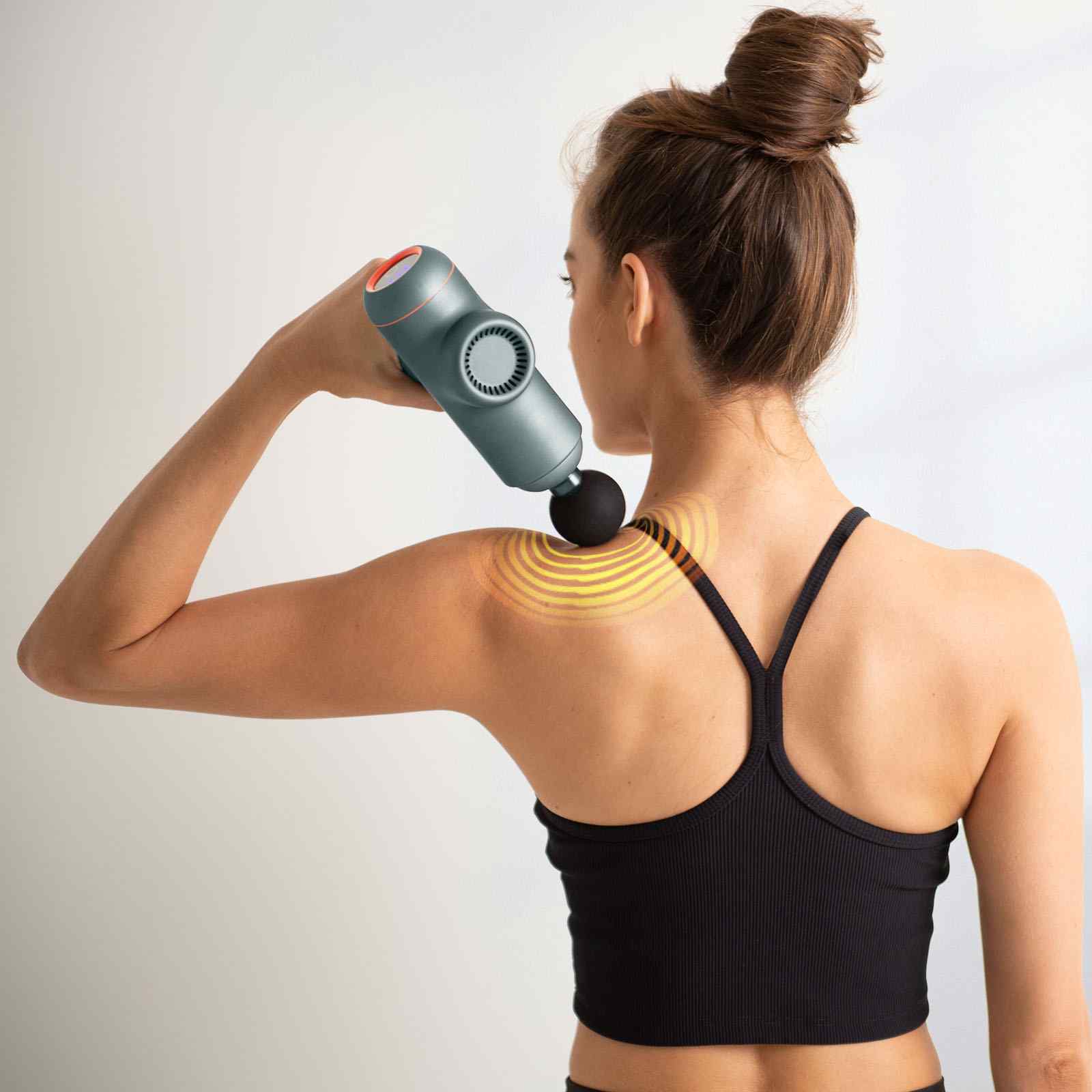 FitSmart LED Touch Screen POWER-X Vibration Therapy Device Massage Gun Grey-Massagers-PEROZ Accessories