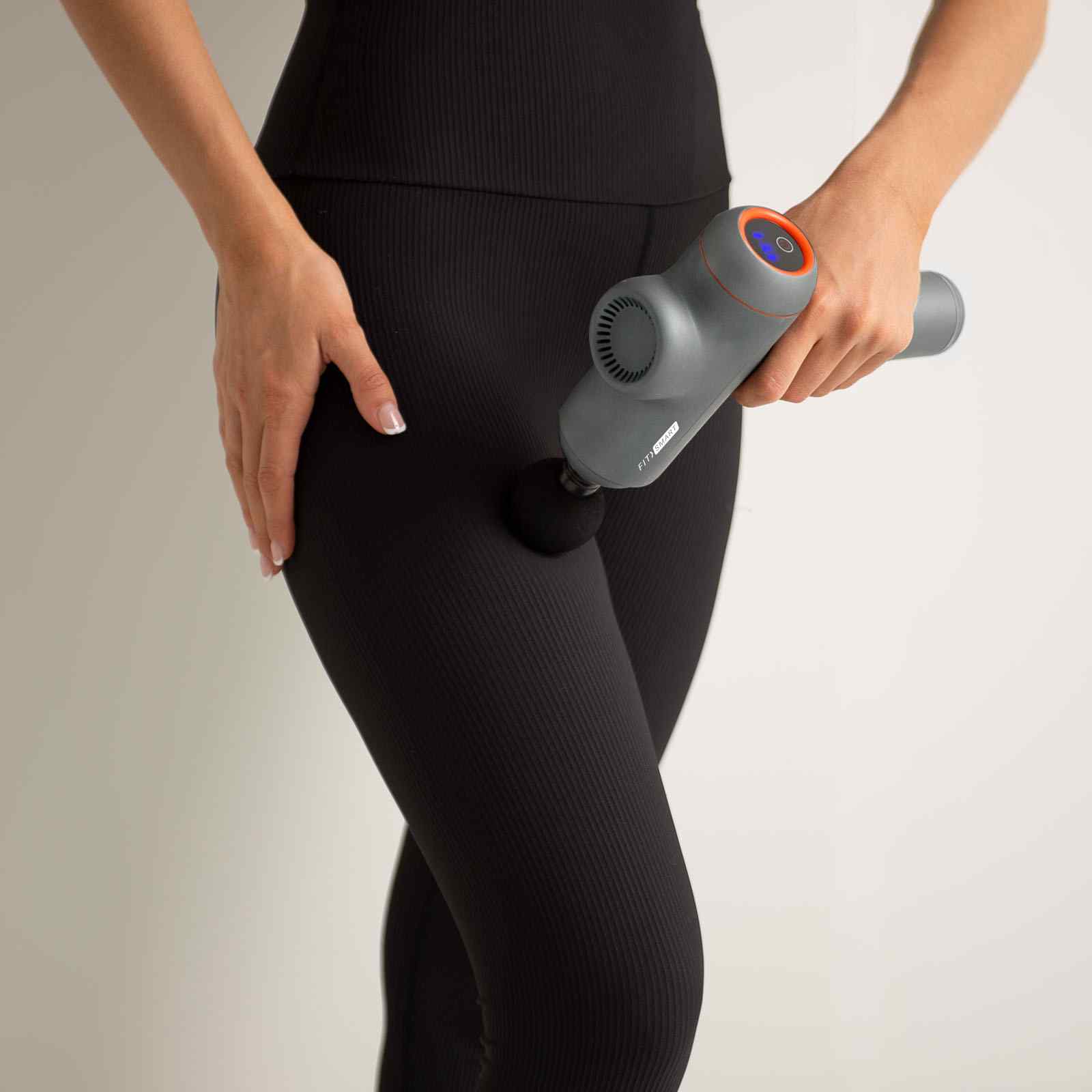 FitSmart LED Touch Screen POWER-X Vibration Therapy Device Massage Gun Grey-Massagers-PEROZ Accessories