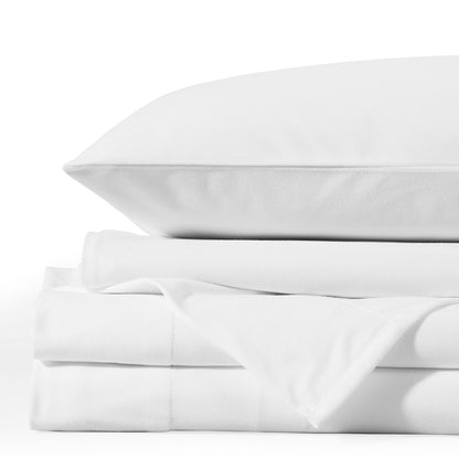 Royal Comfort Polar Fleece Flannel Sheet Set Ultra Soft Plush Cozy - Single - White-Bed Sheets-PEROZ Accessories