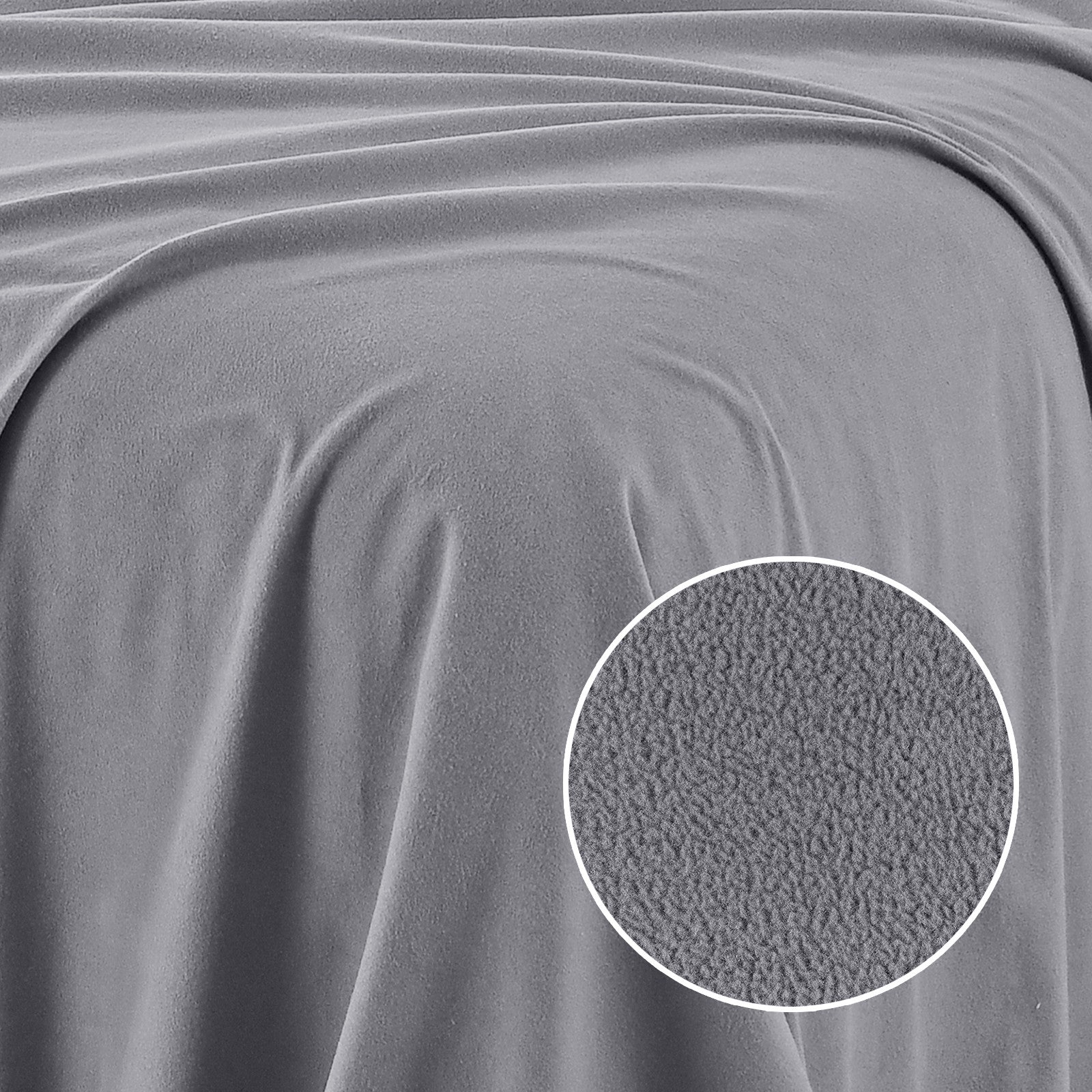 Royal Comfort Polar Fleece Flannel Sheet Set Ultra Soft Plush Cozy - Single - Grey-Bed Sheets-PEROZ Accessories